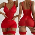 thumbnail image 2 of Camisón de encaje para mujer, lencería Sexy, ropa interior, picardías, liguero, malla, disfraz, 2 of 5