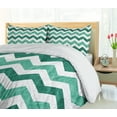 thumbnail image 5 of Ambesonne Geometric Duvet Cover Set, Pastel Chevrons Green, Queen, Mint Green Dark Green, 5 of 6