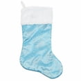 thumbnail image 2 of Northlight 20" White and Blue Glittered Snowflake Christmas Stocking with Faux Fur Cuff, 2 of 2