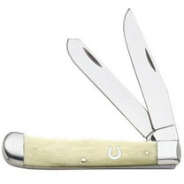 WR Case XX Pocket Knife 9197 HORSESHOE SHIELD NATURAL SMOOTH BONE TRAPPER(6254 SS)