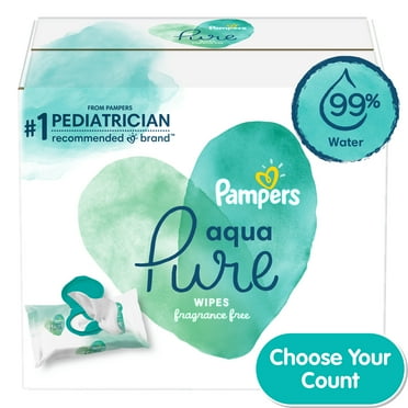 Pampers Aqua Pure Natural Sensitive Baby Wipes, 10X Pop-Top, 560 Ct