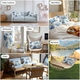 thumbnail image 6 of Waterproof Throw Pillow Covers Set of 2, 20x12 Inch Blue Flowers Decorative Pillowcases Outdoor Pillow Slip Cushion Covers Set for Couch Tent Simple Farmhouse Botanical Floral Leaves, 6 of 7
