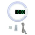 thumbnail image 1 of Reloj de pared LED revolucionario con decoración moderna, alarma, temperatura y luz, detalles en verde, 1 of 8