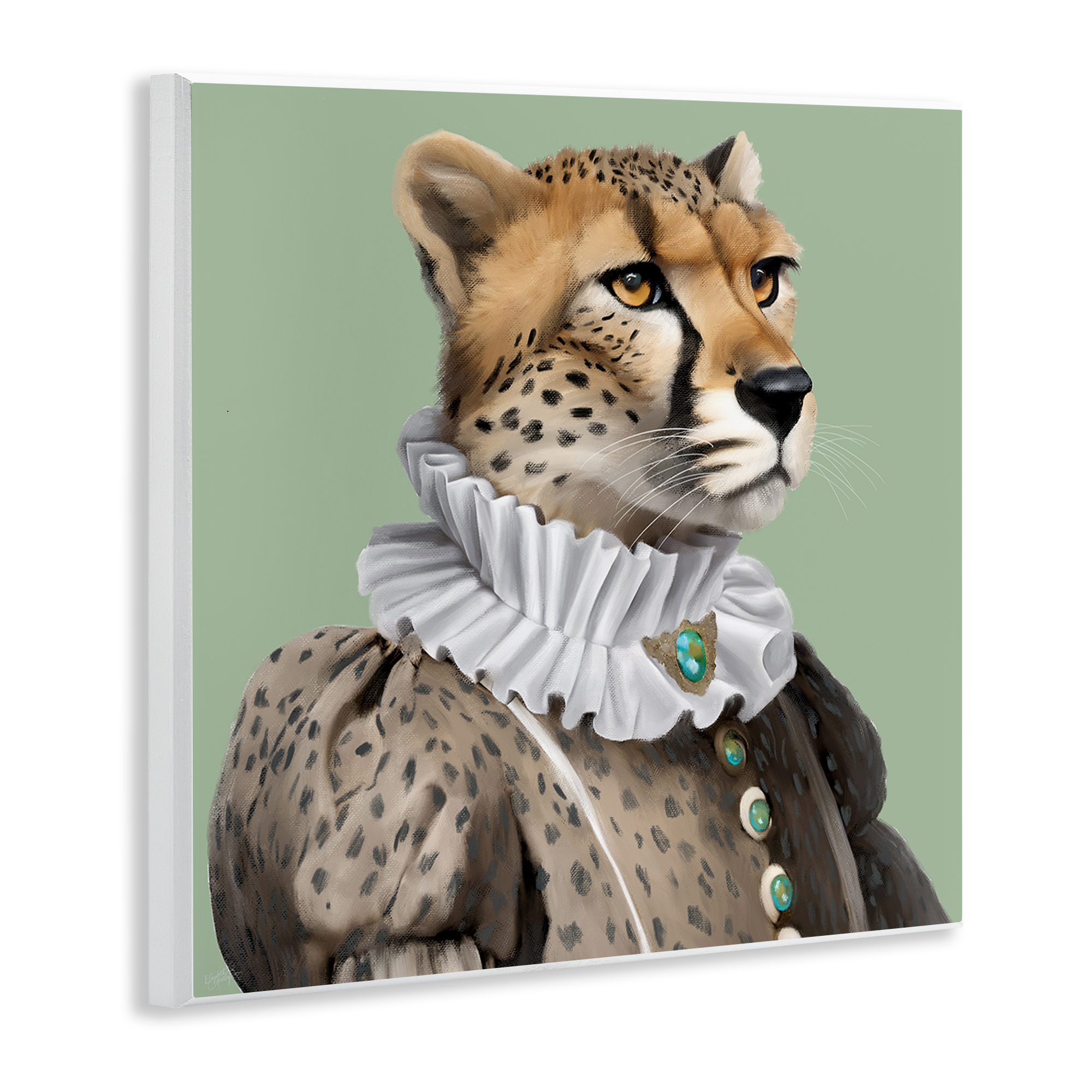 Stupell Industries Madame Cheetah Portrait Novelty & Humor Painting Unframed Art Print Wall Art, 12 x 12