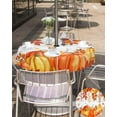 thumbnail image 5 of Burnt Orange Fall Outdoor Tablecloth with Umbrella Hole & Zipper, Maple Leaf Pumpkins Thanksgiving Round Tablecloth 60 Inch, Patio Table Cover Waterproof Table Cloth for Picnic/Party, 5 of 6