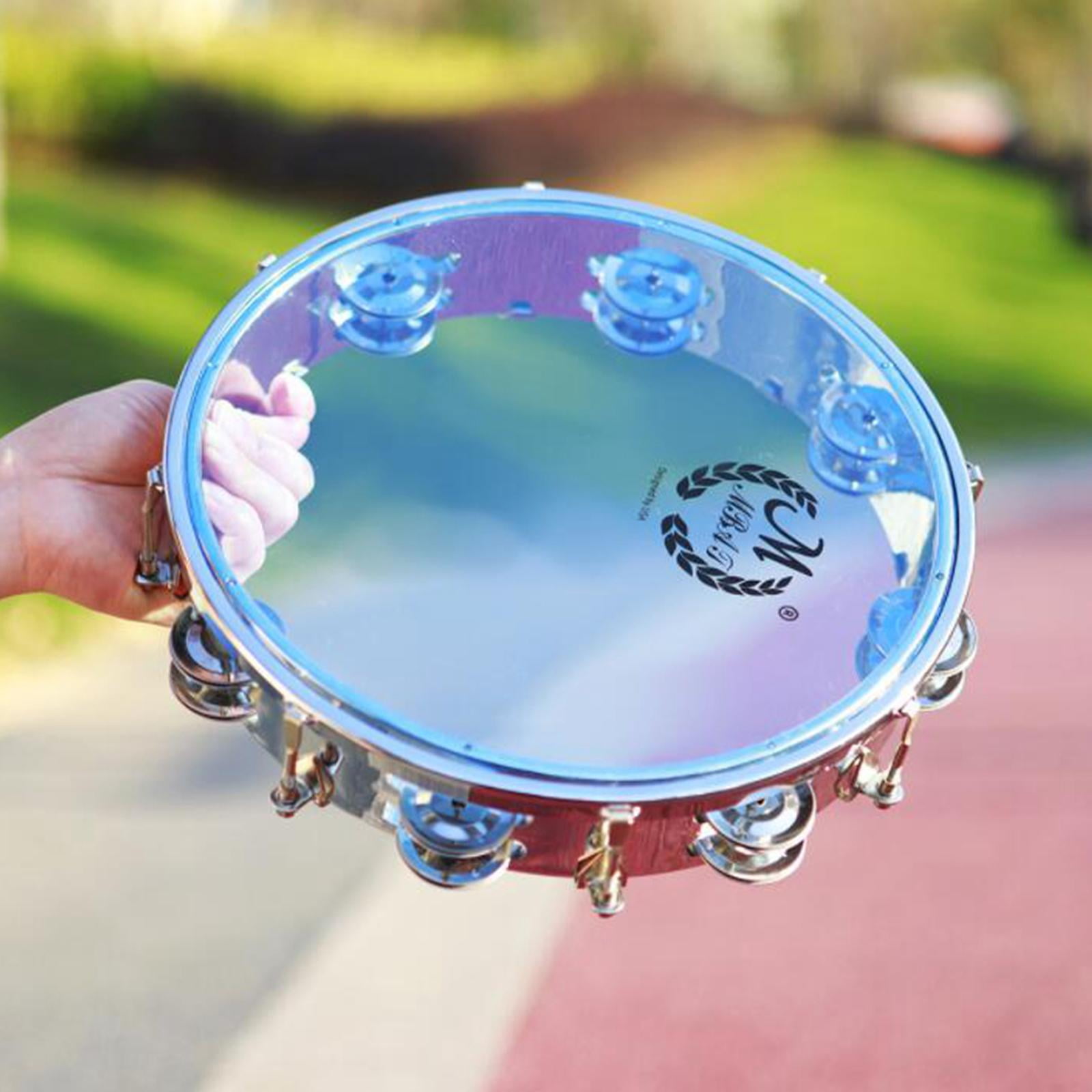 LeeQinersw Percussion Tambourine Capoeira Blowing Jingles Tamborine for 3+ Years Old Party 10inch Blue