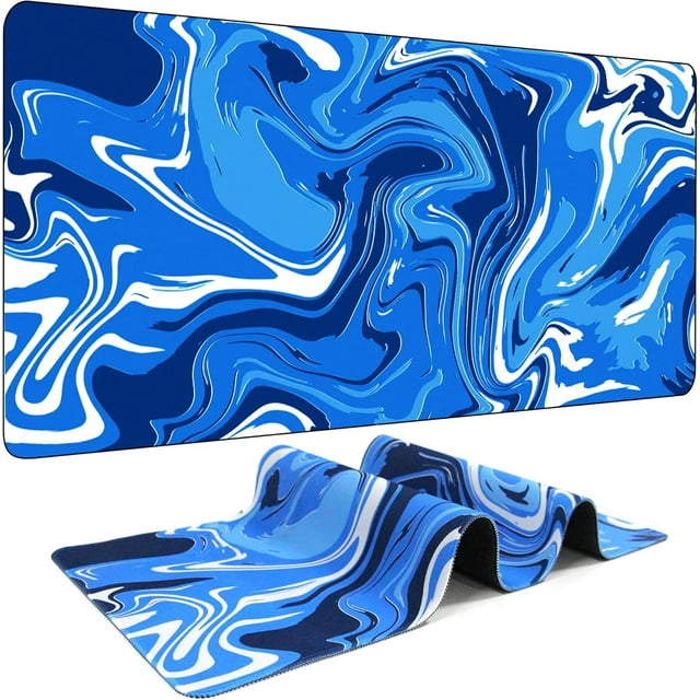 Marbled Design Fluid Pattern Gaming Mouse Pad Large Mouse Pad for Desk Keyboard and Mouse Protector Mat Office Desk Accessories Unique Gift Idea (31.5"x11.8)
