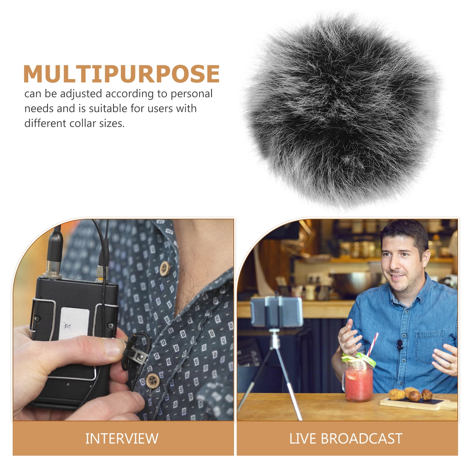 Lavalier Microphone Windscreen Furry Wind Cover Outdoor Mic Filter Noise Reduction Accessory