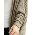 thumbnail image 5 of Doublju Womens Long Dolman Sleeve Open Front Round Shape Waffle Cardigan, 5 of 5