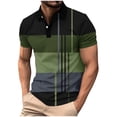 thumbnail image 5 of Sakmal Casual Men's and Big Men's Polo Shirts Short Sleeve Button Down Tshirts Green Color Block Shirts for Men M, 5 of 5