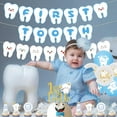 thumbnail image 4 of First Tooth Theme Party Decorations Blue Dental Theme Party Decorations First Tooth Banner Teeth Theme Banner Garland Cake and Cupcake Toppers for Boys First Tooth Party Decor Supplies, 4 of 7