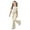 Beige, variant on Glisme Girls Outfit Casual Bow Short Sleeve Top And Flare Pants Comfy Two Piece Set Playwear Breathable Matching Set Size 9-10 Years Beige