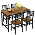 thumbnail image 3 of AWQM 4 Person Dining Table Set, 47 Inch Industrial Style Kitchen Table Chairs,Solid Wood Metal Frame Dining Table for Kitchen, Dining Room, Apartment, Breakfast Table., 3 of 8