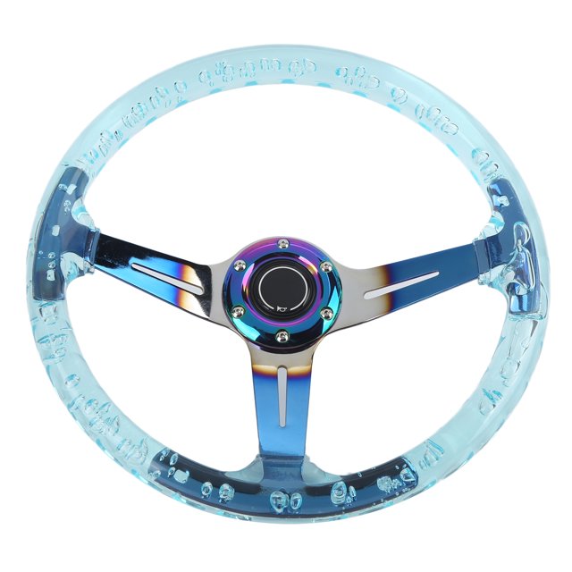Acrylic Steering Wheel, 14in Diameter Compatible with Most Standard Wheel Adapters, Smooth Texture, Stylish and Luxurious Design, Strong Repairability, for Car Racing ATV Kart UTV,