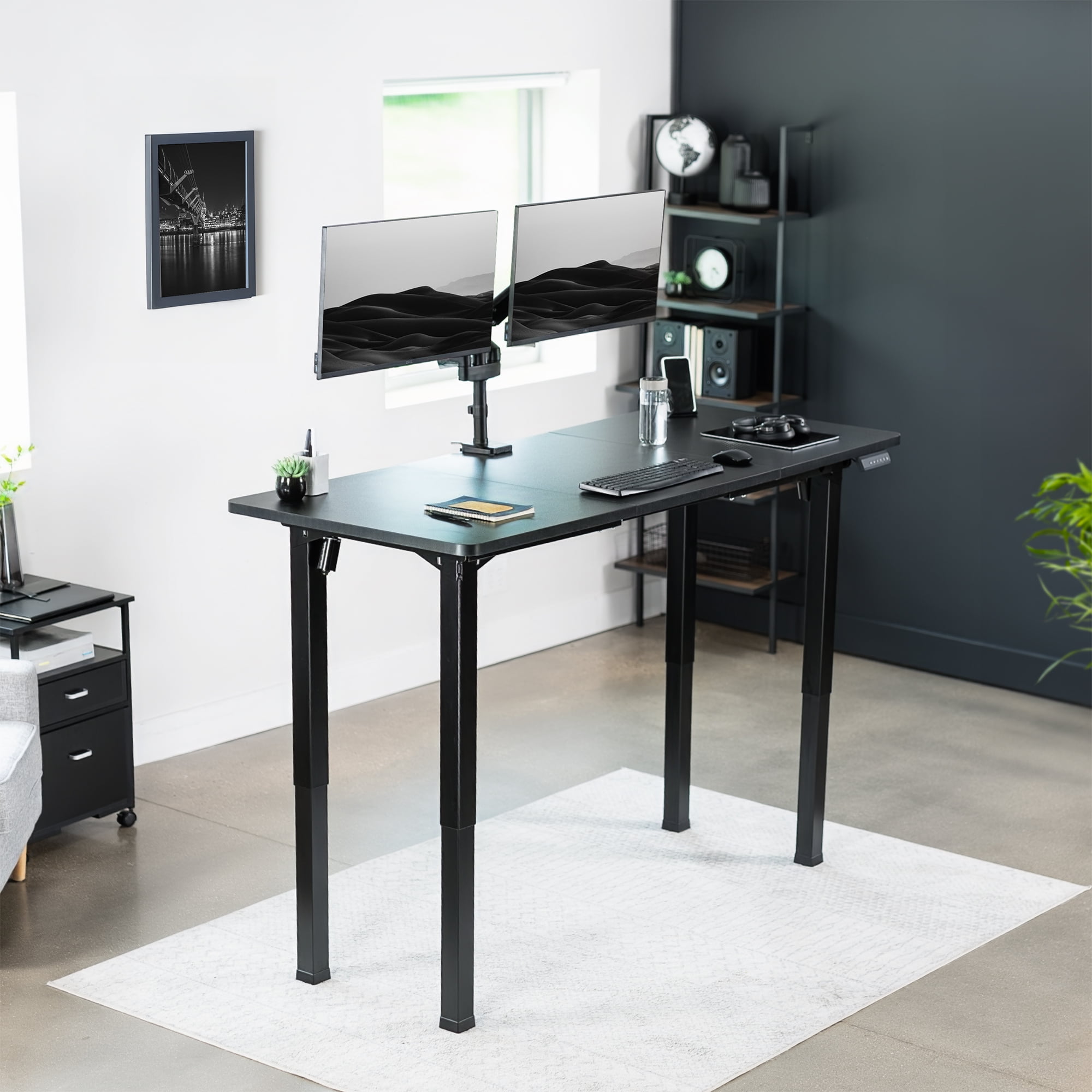 VIVO Electric 71” x 30” Standing Desk, Black Table Top, Black Frame