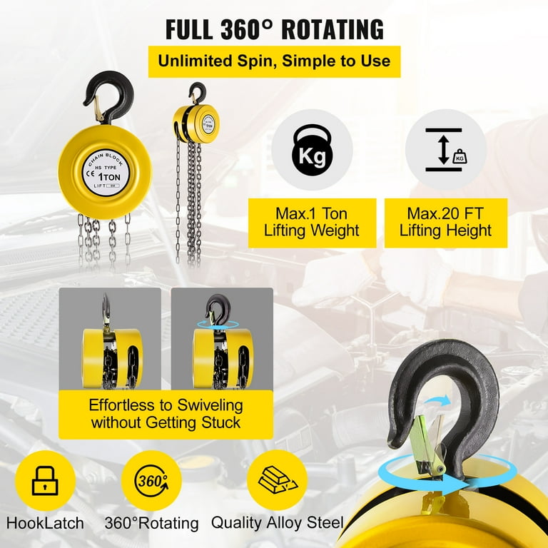 Manía Mala fe Descompostura VEVOR Hand Chain Hoist, 1Ton/20ft Chain Block, Manual Hand Chain Block, Manual Hoist w/Industrial-Grade Steel Construction for Lifting Good in Transport & Workshop,Yellow - Walmart.com Manía Mala fe Descompostura VEVOR Hand Chain Hoist, 1Ton/20ft Chain Block, Manual Hand Chain Block, Manual Hoist w/Industrial-Grade Steel Construction for Lifting Good in Transport & Workshop,Yellow - Walmart.com