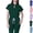 Dark Green, variant on Scrubs for Women Set Stretch Nursing Uniforms V Neck Scrub Tops and Cargo Pants with Drawstring Quick Drying Medical Scrubs