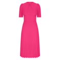 thumbnail image 5 of GaThRRgYP Women's Summer Round Neck Dress-Short Sleeves Casual,Women's Casual Solid Color Round Neck Short Sleeve Round-Neck Mid-Calf Dress Hot Pink XL, 5 of 5