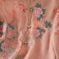thumbnail image 5 of VNKIDY Womens V Neck Three Quarter Sleeve Floral Print Blouse With Embroidery Knot Button Closure Loose Fit Breathable For Casual Wear Soft Top, 5 of 8