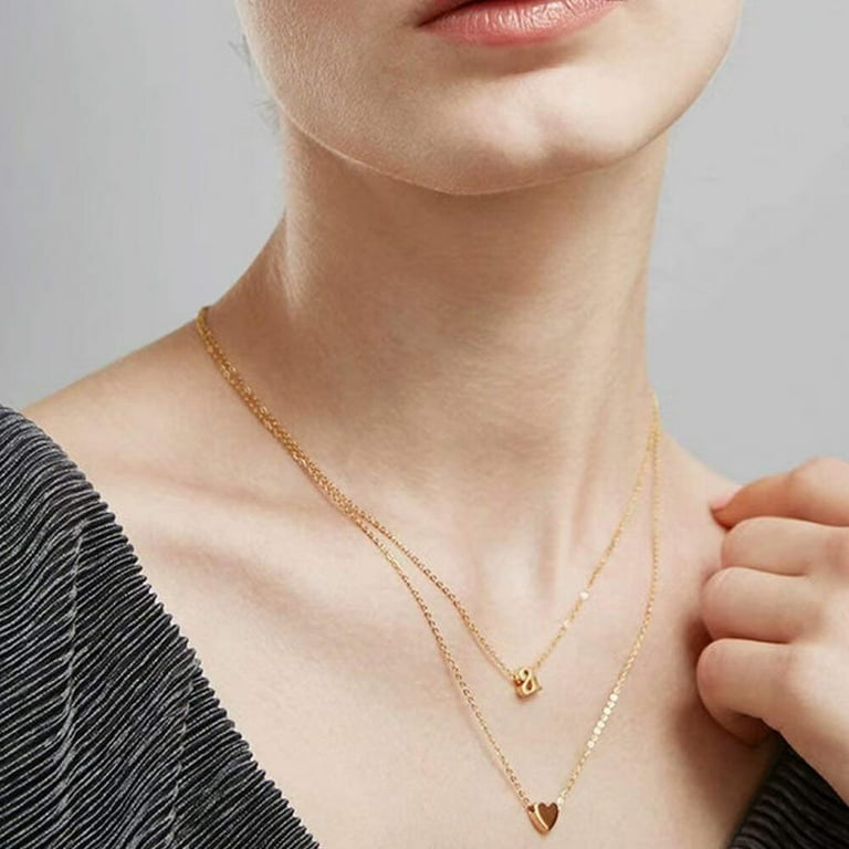 14k gold tiny initial necklace outlet