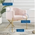 thumbnail image 5 of Tufted Side Dining Chair, Velvet, Metal Steel, Pink, Modern Contemporary Urban Design, Kitchen Room Cafe Bistro Restaurant Hospitality, 5 of 9
