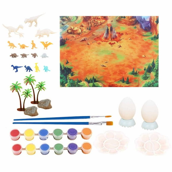 DeeCozy Dinosaur Painting Kit Dinosaur Toys for kit dinosaur fossil digging game kit kids dino sa Kids Crafts Educational 3D Painting Dinosaurs Toys- DIY Painting Dinosaur Kid-Safe Washable Paint。