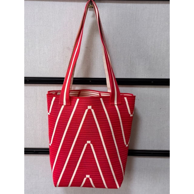 Granjero Gordo Bolso de mano tejido y bolsas de cosméticos, bolso de mano tejido elegante de playa de verano, bolso de hombro de 7,87 x 0,78 x 11,81 pulgadas (rojo)