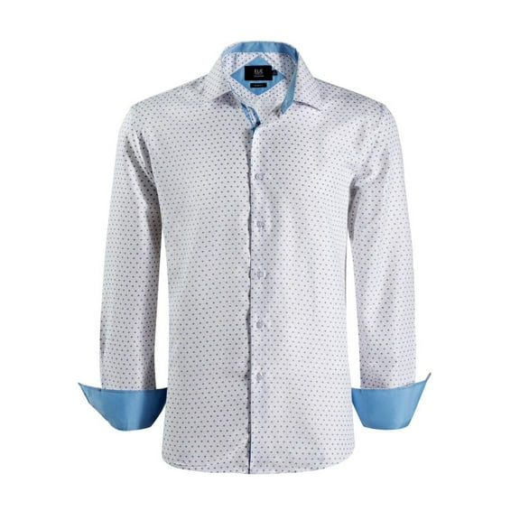 Elie Balleh Boy's White Slim Fit Micro Ditsy Print Button-Down Shirt