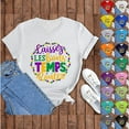 thumbnail image 4 of BOOMILK Mardi Gras Shirts for Women Casual Letter Graphic Tees V Neck Short Sleeve T-shirt Gift Summer Tops Plus Size, 4 of 5