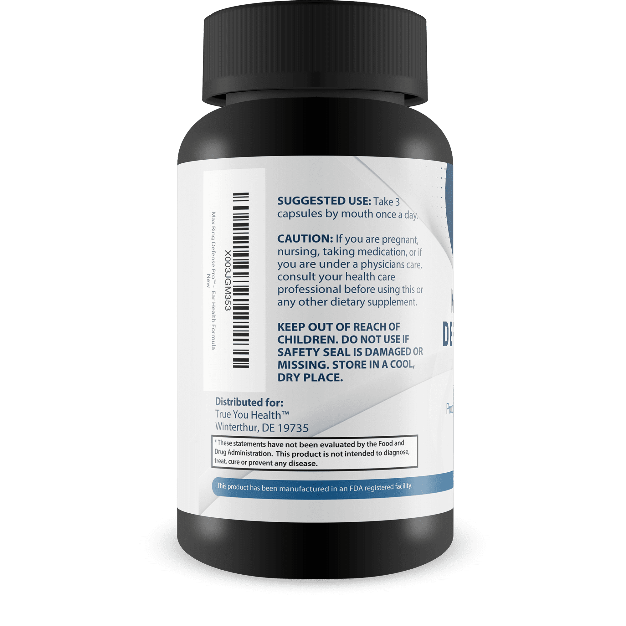 Tinnitus Max Ring Defense Pro - Ear Health Formula - Reduced Ear Ringing & Hearing Loss Support - Contains Turmeric & Garlic to Support Healthy Swelling Response, Improve Circulation to the Inner Ear