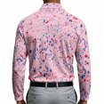 thumbnail image 4 of CCRFTGI Long Sleeve Polo Shirts for Men Classic Slim Fashion Collared Golf Workout Casual Shirts Tees Pink 2XL, 4 of 4