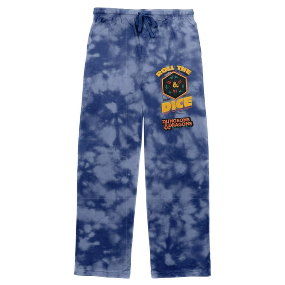 Dungeons & Dragons Logo Icon Men's Cloud Blue Drawstring Sleep Pajama Pants-3XL