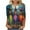 Multicolor, variant on Womens Fall Shirts Halloween Crewneck 3/4 Length Sleeve Witch Silhouette Tops Loose Casual Graphic Tee Spooky Season Tees