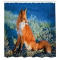 thumbnail image 3 of Ambesonne Fox Shower Curtain, Serene Cold Autumn Field, 69"Wx75"L, Blue White Orange, 3 of 3