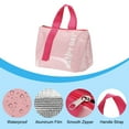 thumbnail image 4 of Uxcell Portable PU Waterproof Insulated Lunch Tote Bag for Office Picnic Outdoor, Pink Fuchsia, 4 of 6