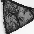thumbnail image 3 of Women Sexy Underwear Mesh See Through Lingerie Embroidery Bra and Thong and Stocking, 3 of 5