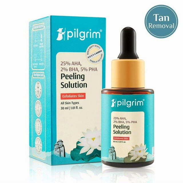 Pilgrim 25% AHA, 2% BHA, 5% PHA Peeling Solution, 30ml