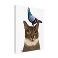 thumbnail image 2 of Trademark Fine Art 'Cat With Pigeon On Head' Canvas Art by Fab Funky, 2 of 3