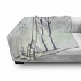 thumbnail image 3 of Saying Soft Flannel Fleece Throw Blanket, Country Style House Trees Sketch Illustration Its a Day Words, Cozy Plush for Indoor and Outdoor Use, 60" x 80", Lavender and White, by Ambesonne, 3 of 6
