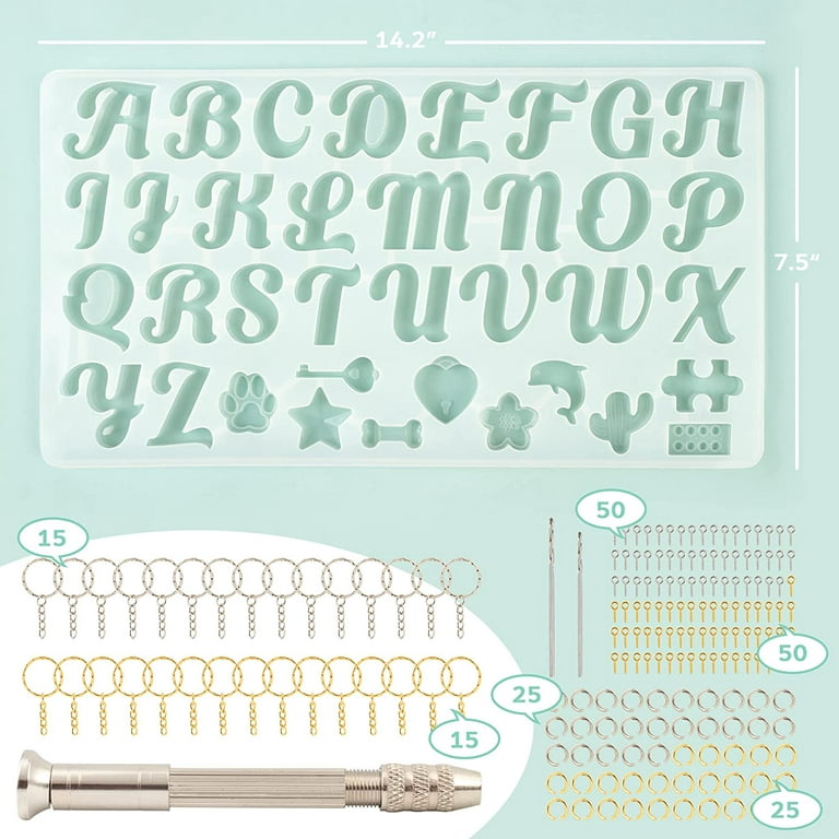 Romantic Swirl Uppercase Alphabet Letters Silicone Mold-2 Piece Set