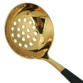 thumbnail image 3 of Cooking Spoon, Durable Mirror Polish Practical Soup Spoon, For Home Restaurant Black Gold, 3 of 8
