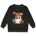 thumbnail image 3 of PMVFHDE Chandails à Capuchon et Chandails pour Filles Mode Enfants Halloween Mignon Imprimé Col Rond Sans Capuche Chandail à Manches Longues pour Filles Noir, 7-8 Ans, 3 of 3
