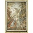 thumbnail image 2 of Claude Hoin 14x18 Black Ornate Wood Framed Double Matted Museum Art Print Titled - An Artist Adoring a Statue of Virtue (1783), 2 of 5