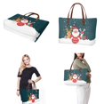 thumbnail image 2 of ZUXONGSY Santa Reindeer Snowflake Print Handbag with Casual Makeup Bag Purse for Women PU Leather Top Handle Satchel Set with Practicality Cosmetic Pouch Purse Slim Wallet for Dating Shopping, 2 of 5