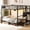 Black-full over full bunk bed with stairs, variant on Miniyam Full Over Full Bunk Bed with Stairs, Storage and Charging Station, Metal Frame, Black