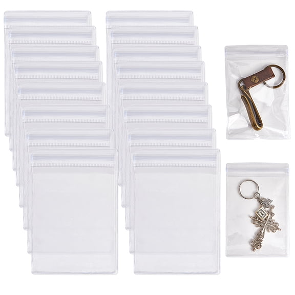 50Pcs Clear Plastic Jewelry Bags Mini Small Ziplock Storage Bag Transparent Resealable Zip Pouch Sample Packing Bag