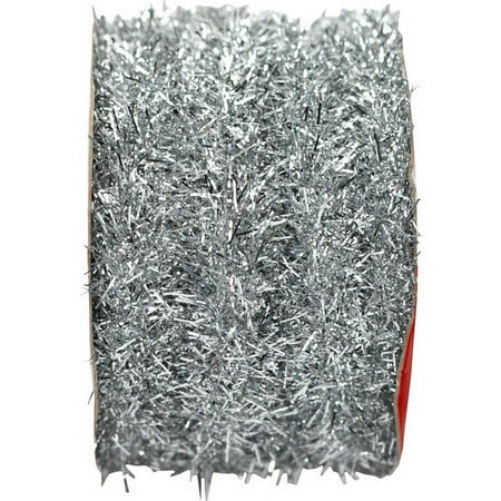 Holiday Time Tinsel, Silver, 9'