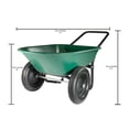 thumbnail image 2 of Marathon Yard Rover 2 Tire Wheelbarrow Utility Cart for Garden, Green, 2 of 7