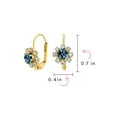 thumbnail image 4 of Bling Jewelry Womens Blue CZ Imitation Sapphire Crystal Flower Gold Plated Drop Earrings, 4 of 5