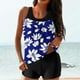 thumbnail image 1 of Trajes de baño tankini para mujer Trajes de baño de dos piezas con espalda de tiras y estampado conservador para mujer Traje de baño de dos piezas para mujer, 1 of 5